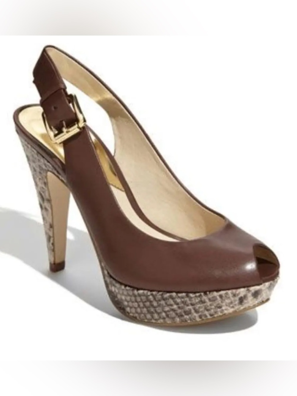 MICHAEL KORS Snakeskin leather heels-Size 8.5